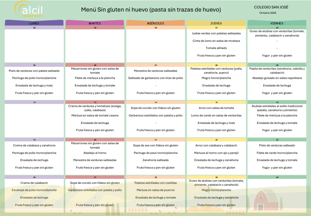 Men´ú comedor